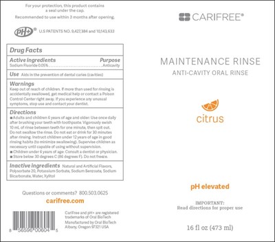 Maintenance Rinse Citrus Bottle.jpg Bottle Principle Display Panel - Maintenance Rinse Citrus Bottle